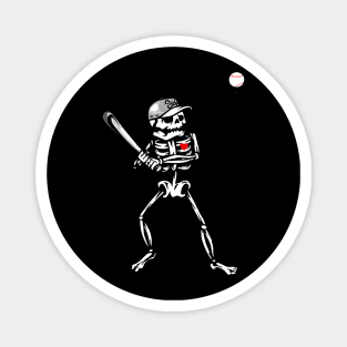 baseball skeleton halloween Magnet